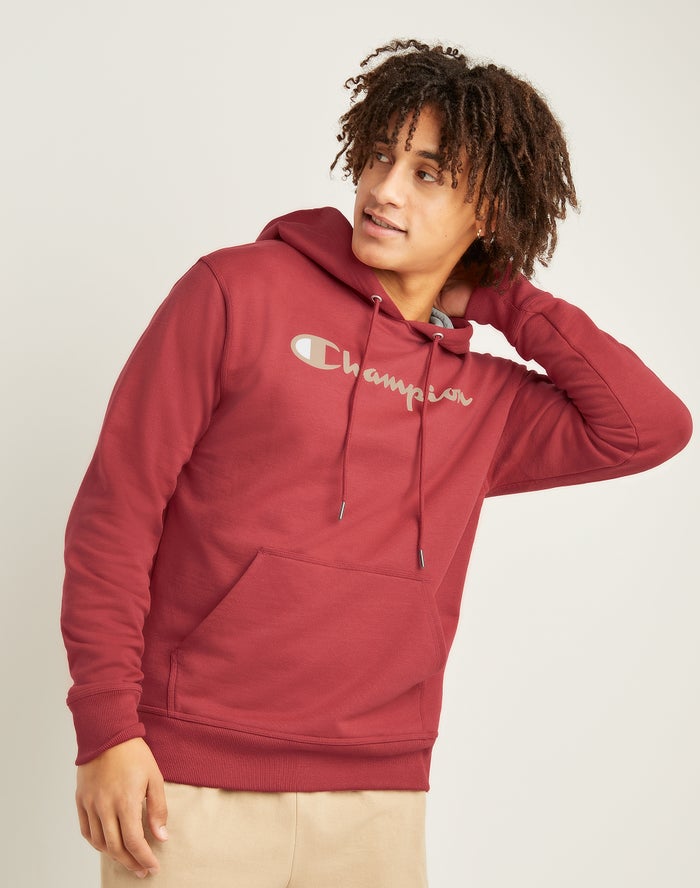 Champion Powerblend Fleece Script Logo Hoodie Heren - Koraal - Belgie 0358RTAVU